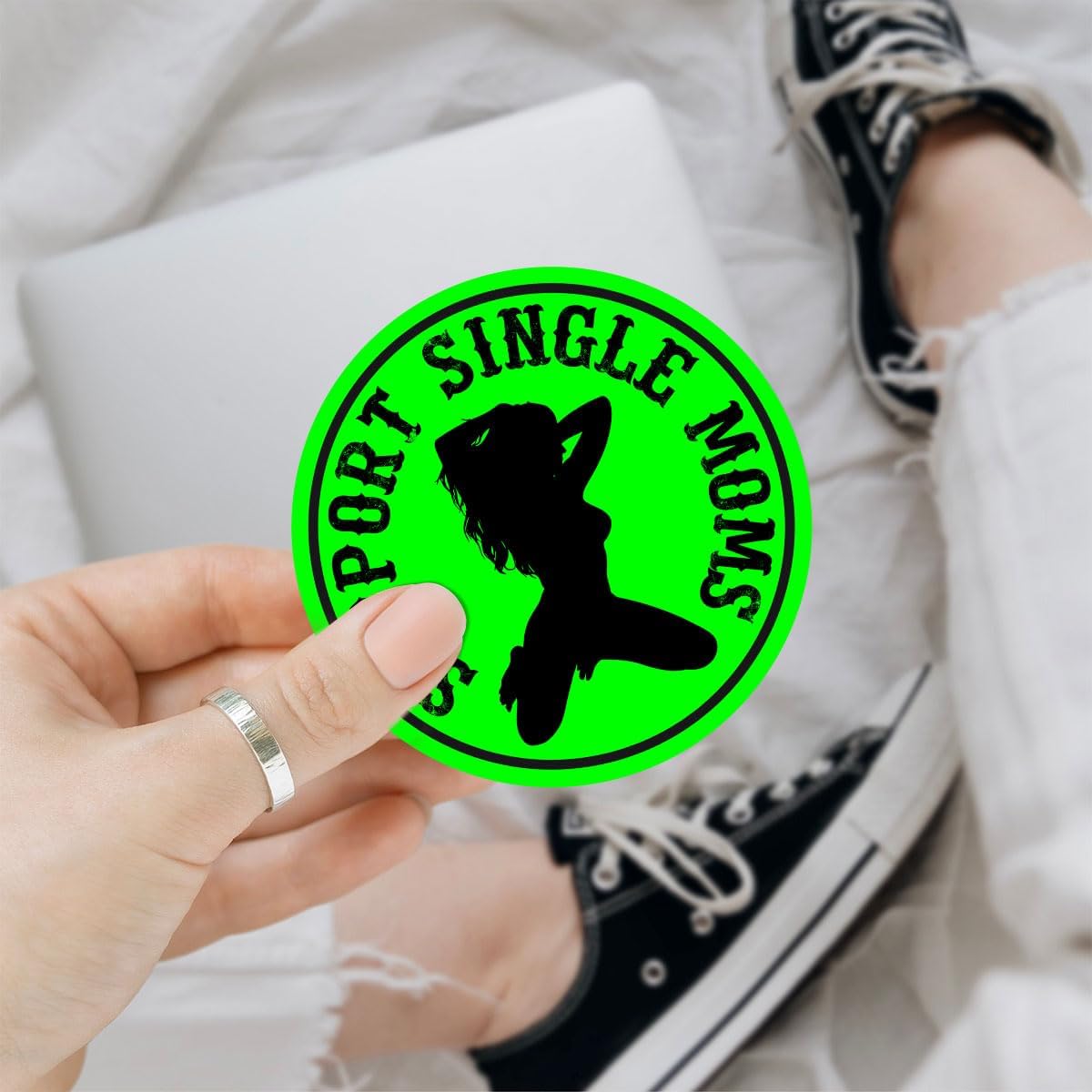 (3 Pcs) I Support Single Moms Sticker, Stripper Stickers, Dirty Hard Hat Stickers - Stickers for Laptop Water Bottle Phone Car Window Helmet Vinyl Stickers 3 Inches
