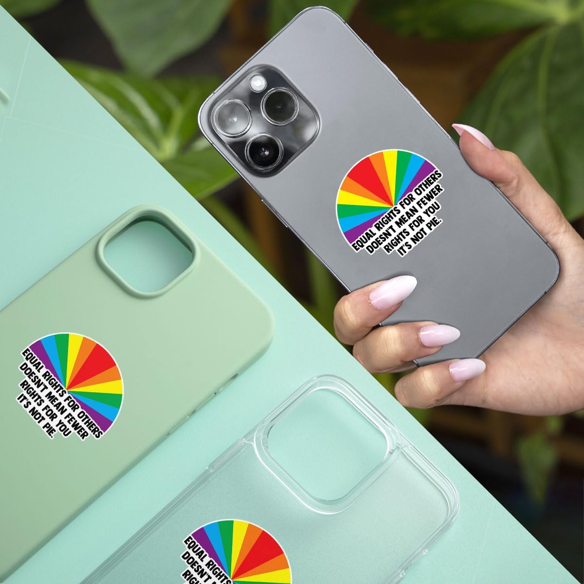 3Pcs Equal Rights For Others Sticker Does Not Mean Fewer Rights For You Its Not Pie Sticker, LGBTQ Pride Stickers, Pride Love Rainbow Flag Sticker- Stickers For Laptop Water Bottle Phone Car Helmet 3"