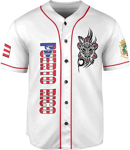 Mostprints Personalized Puerto Rico Baseball Shirt, Customized Team Name Puerto Rican Baseball Jersey for Men and Women S-5XL