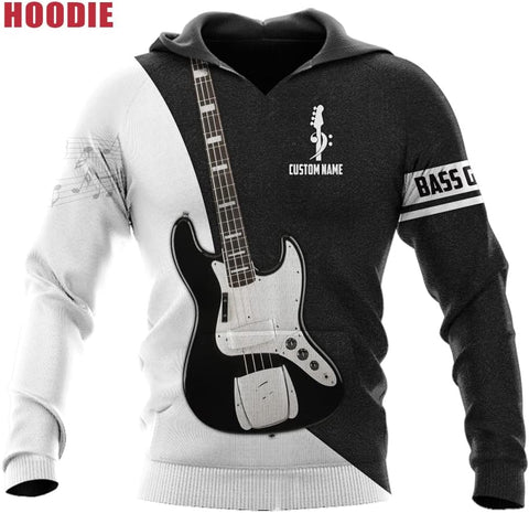 Personalized Bass Guitar 3D Shirt Men Women, Custom Name 3D Drum Shirts Gift for Bass Guitar, Bass Guitar Player Shirts