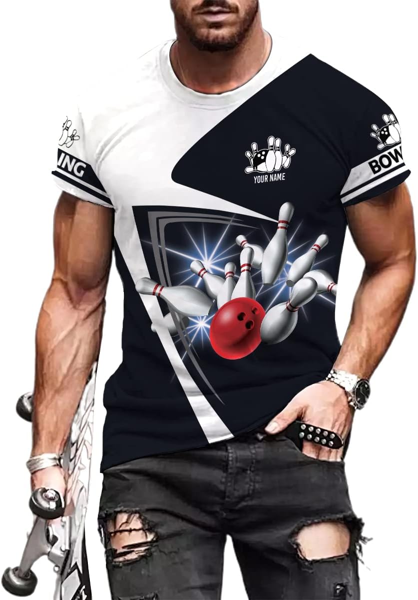 Pretyprints Personalized Bowling Shirt - Custom Bowling Gift for Women & Men
