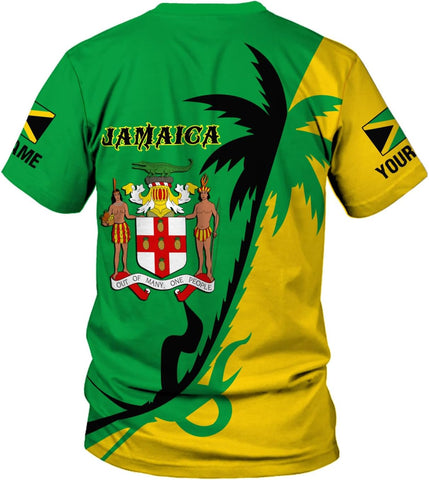 MoonArt Personalized Jamaica Shirt Custom Jamaica Flag Lion Hoodie for Men and Women, Jamaican Pride T-Shirt, Jamaicana