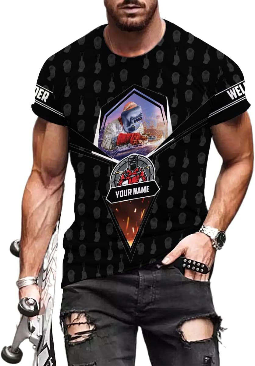 Personalized Welder Shirt Custom Welder Shirts Welding 3D T Shirts Welder Tshirt for Men and Women