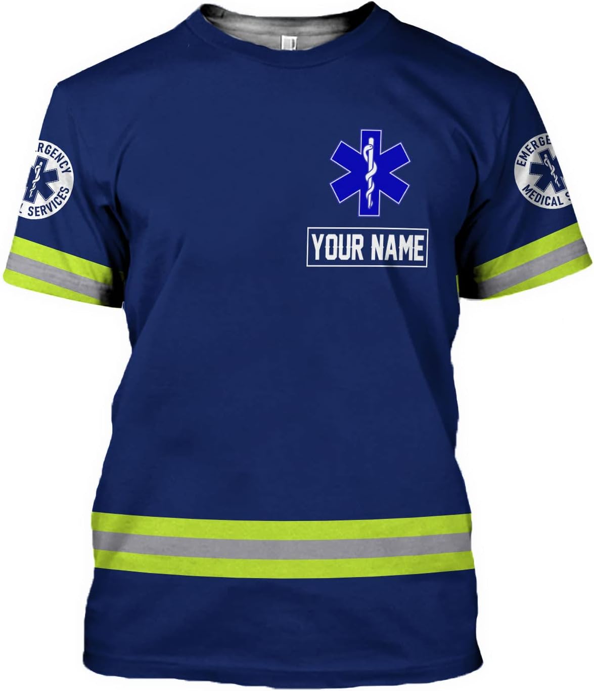 Mostefy Personalized Name EMS Shirt 3D Uniform Emergency Medical Technician, EMS Shirts for Men, EMT Shirt, Paramedic Shirt