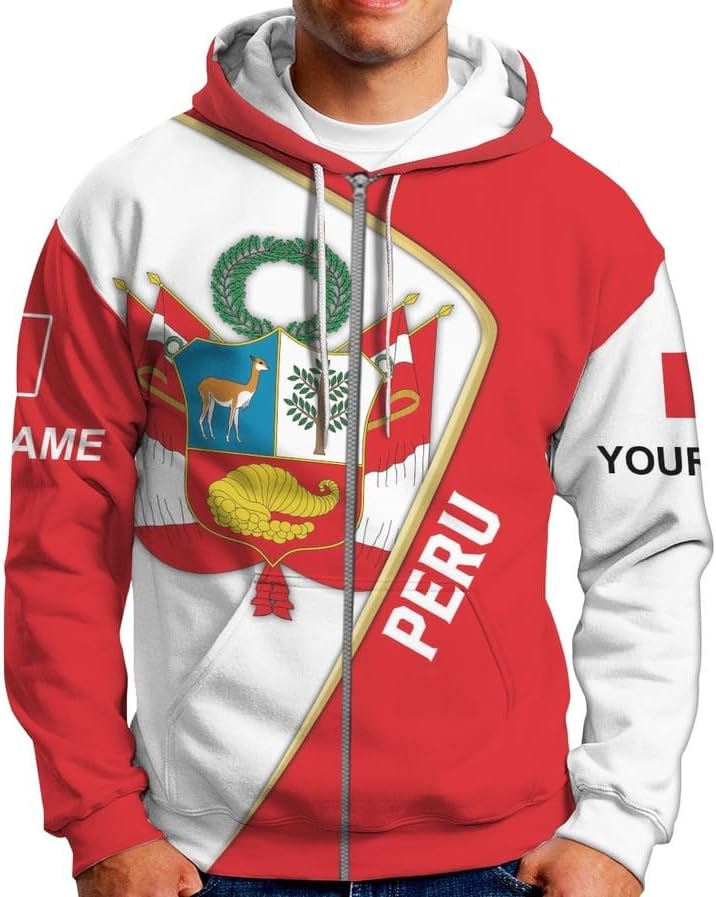 MAPrints Personalized Name Peru Shirts for Men and Women, Custom Peru 3D Tshirt, Peru Flag Pride Shirt, Peruvian Camisa Shirt