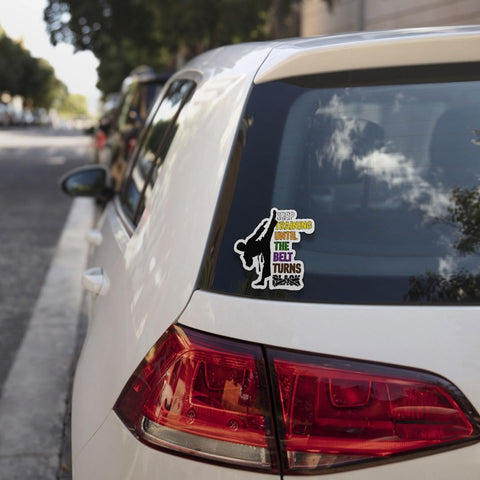 3 Pcs Keep Training Until Belt Turns Black Sticker, Karate Taekwondo Stickers, Black Belt Taekwondo Martial Arts Car Decal - Vinyl Sticker 3 Inches for Water Bottles Laptop Phone Car Window Helmet