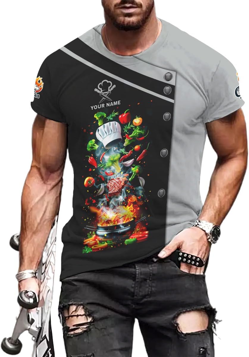 Custom Personalized 3D Chef Shirt Gifts for Lover