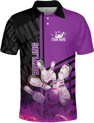 Custom Bowling Polo Shirt Personalized 3D Team Name Bowling Shirts for Men Women Jersey Unisex Bowler Short Sleeve Gift Tee