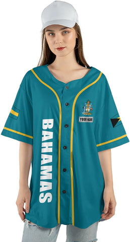 Personalized Bahamas Baseball Jersey Shirt Bahamas Pride Flag Bahamian Jersey Soccer for Men and Women
