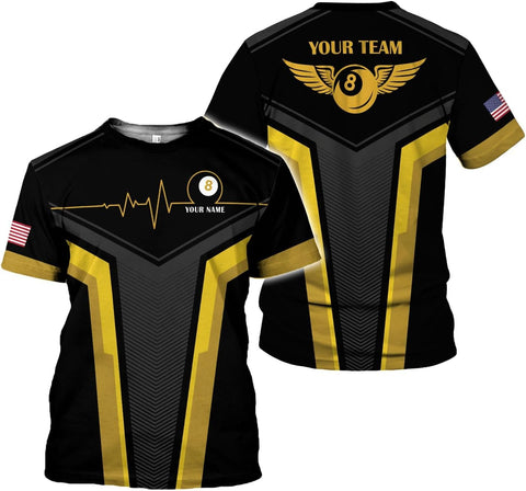 Ligthuy Personalized Name Billiard Shirts 3D, Billiards Shirt 8 Ball Billiard Shirt Custom Men's Pool Men Women\u2026