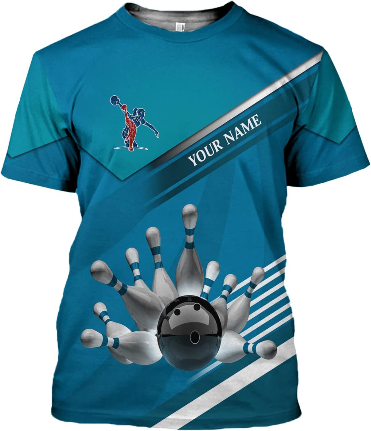 Personalized Name Bowling Shirts for Women 3D, Bowling Shirts with Name, Custom Bowling Shirts Gift for Bowling Lover