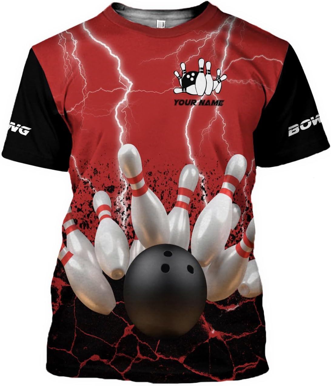 MoonArt Personalized Name Bowling Shirts for Men and Women 3D, Bowling Shirts for Team Bowling, Bowling Shirts Gift