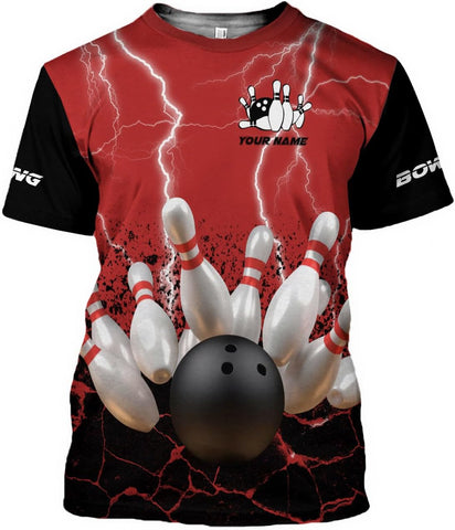 MoonArt Personalized Name Bowling Shirts for Men and Women 3D, Bowling Shirts for Team Bowling, Bowling Shirts Gift