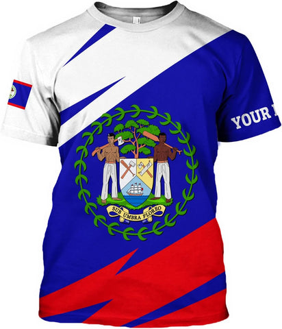 Artparel Personalized Belize Shirt Coat of Arms of Belize Flag Shirts Belizean Country Flag Gift T-Shirt Belizean Shirt S-5XL