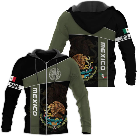 Mostprints Personalized Name Mexican Hoodie 3D, Customized Mexican Hoodies for Men, Unisex Mexico Hoodie,Mexico Hoodies for Men