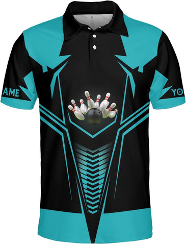 PAgree Personalized Name Bowling Polo for Men and Women 3D, Bowling Polo Shirts for Team Bowling, Bowling Tshirt Gift
