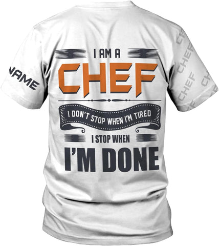 Custom Chef Shirt Chef Shirts for Men Gifts for Master Chef Lovers Custom Chef T Shirts for Men Funny 3D Chef Shirts for Men