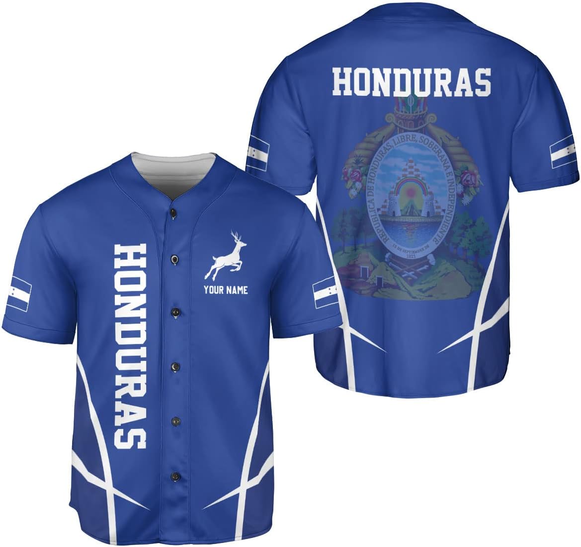AOVL Personalized Honduras Baseball Jersey Shirt, Honduras Jersey for Men and Women, Jersey Honduras, Camisa Honduras Hombre