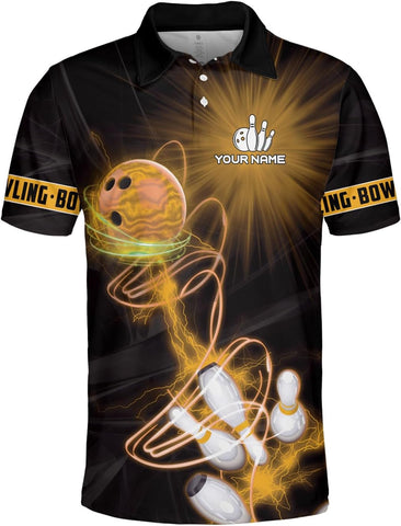 Custom Bowling Polo Shirt Personalized 3D Team Name Bowling Shirts for Men Women Jersey Unisex Bowler Short Sleeve Gift Tee