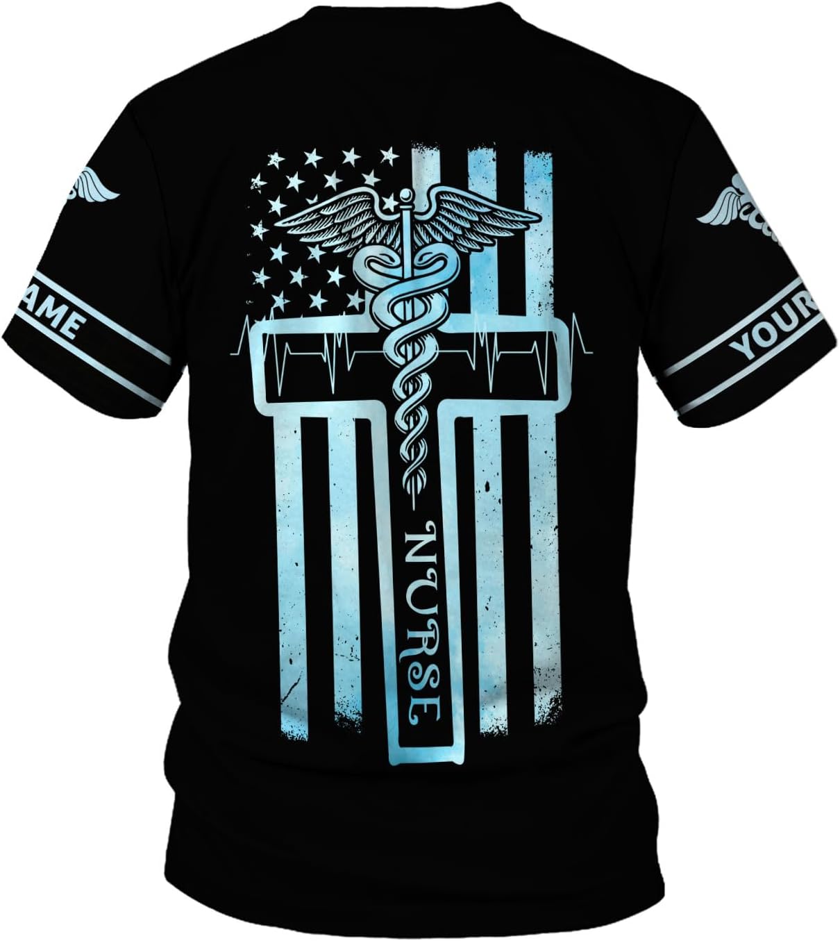 Woseprints Personalized Name 3D Nurse Shirts, Emergency Nurse T-Shirt Gifts