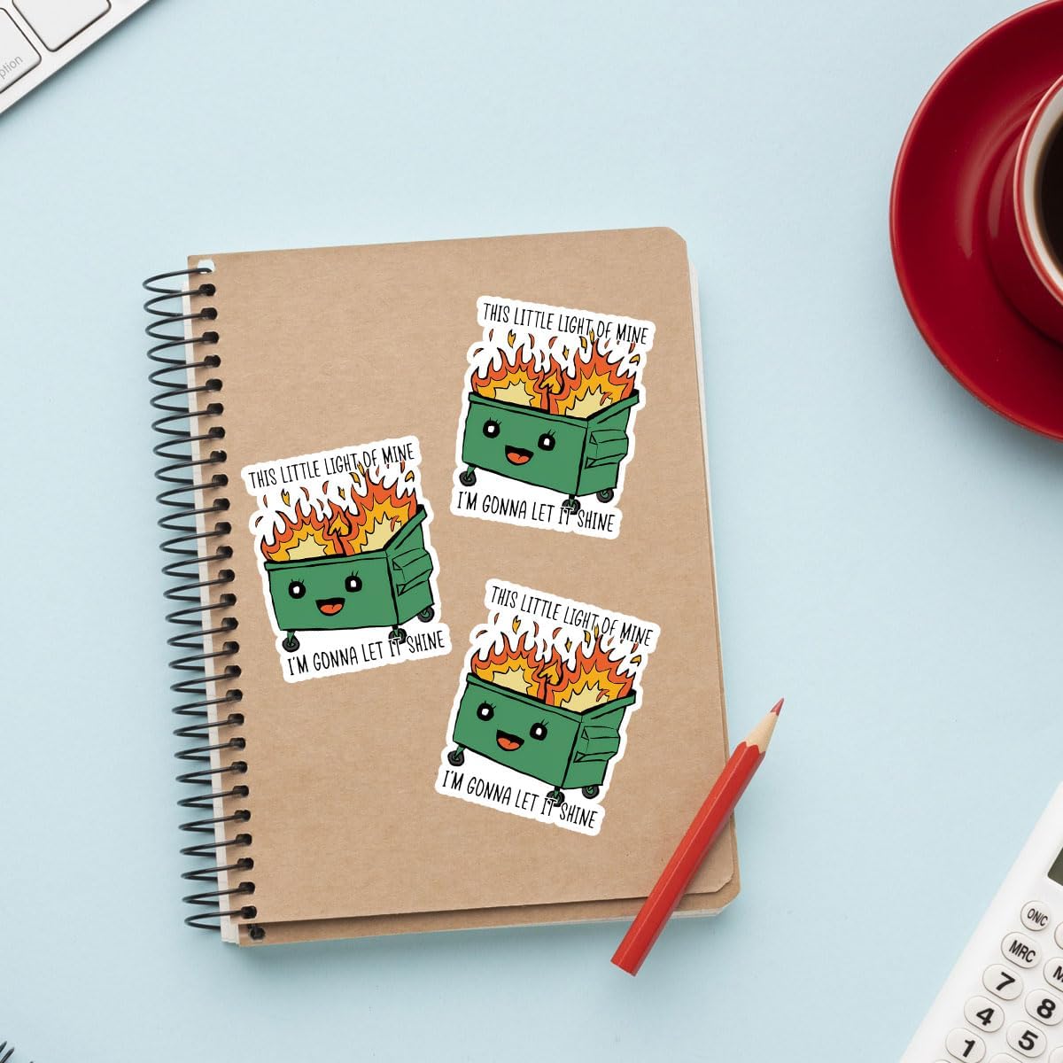 3 Pcs This Little Light of Mine Dumpster Fire Sticker, This Little Light of Mine Sticker, Dumpster Fire Light, This Little Light of Mine Dumpster Fire Stickers for Laptop Phone Car Helmet 3"x3"