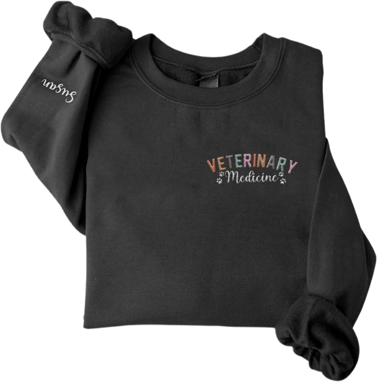 Custom Embroidered Vet Assistant Sweatshirt, Veterinary Medicine Hoodie for Women, Vet Tech Crewneck Gifts for Veterinarian