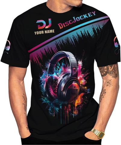 Personalized DJ 3D Shirts, Disc Jockey 3D Shirt, DJ T-Shirt, DJ Shirt Gifts for Men, Custom DJ Shirt for EMD Music Festival