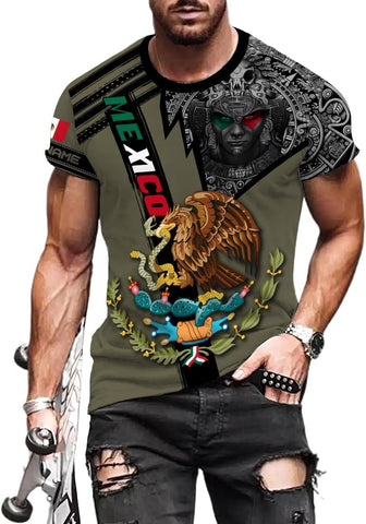 Mostprints Personalized Name Mexican Shirts for Men 3D, Customized Mexico Shirts for Men, Mexico Shirts for Women Mexico Shirt