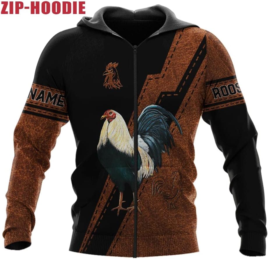 Mostefy Personalized Name Rooster Shirt 3D, Rooster Shirts for Men, Chicken Tshirts Shirts for Women, Funny Chicken Shirts