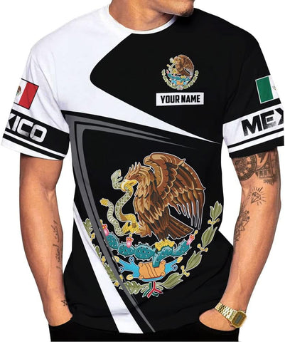 Personalized Name Mexican Shirts for Men 3D Customized Mexico Shirts for Men, Mexico Shirts for Women Mexico Shirt (US, Alpha, Small, Regular, Regular, Multi 7)