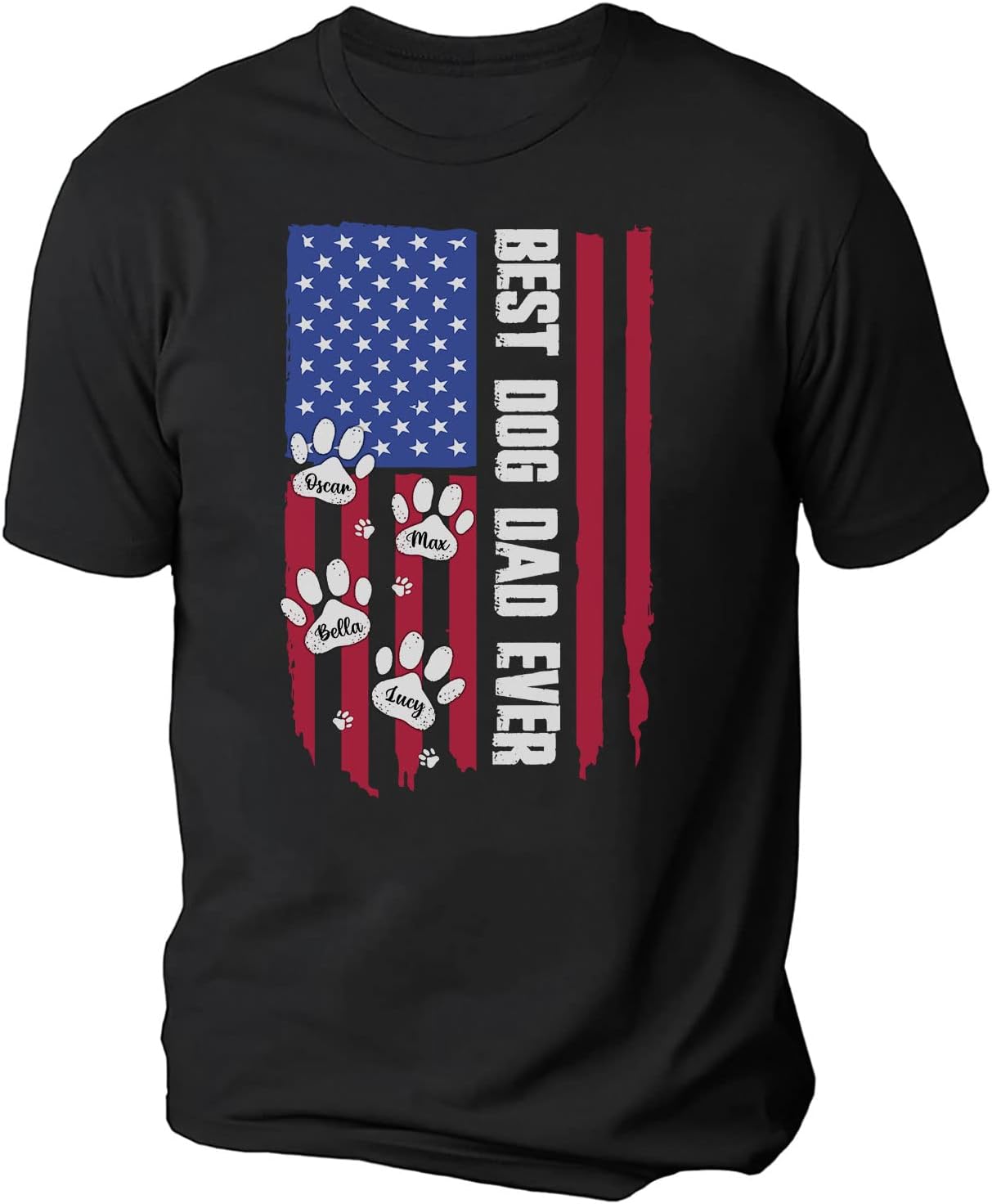 Personalized Dog Dad Shirts for Men, Best Dog Dad Ever Tshirt Gifts Fathers Day, Custom Funny Dogfather T-Shirt (TS15)