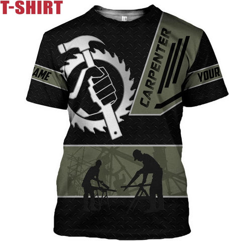 Personalized Carpenter Shirt Custom Carpenter Shirts Woodworking Carpentry Woodworker 3D T Shirts Tshirt for Men and Women