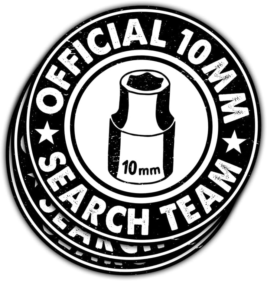 3 Pcs 10MM Search Team Sticker Funny Mechanic Stickers 10MM Search Team Stickers Official 10MM Search Team Sticker Waterproof for Laptop Bottle Phone Car Helmet Hard Hat Funny Gifts Sticker 3"x3"