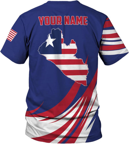Royal Fight Personalized Liberia Shirts Liberian Pride Flag Shirt Liberia Flag Shirts Liberia Flag Gift T-Shirt for Men Women
