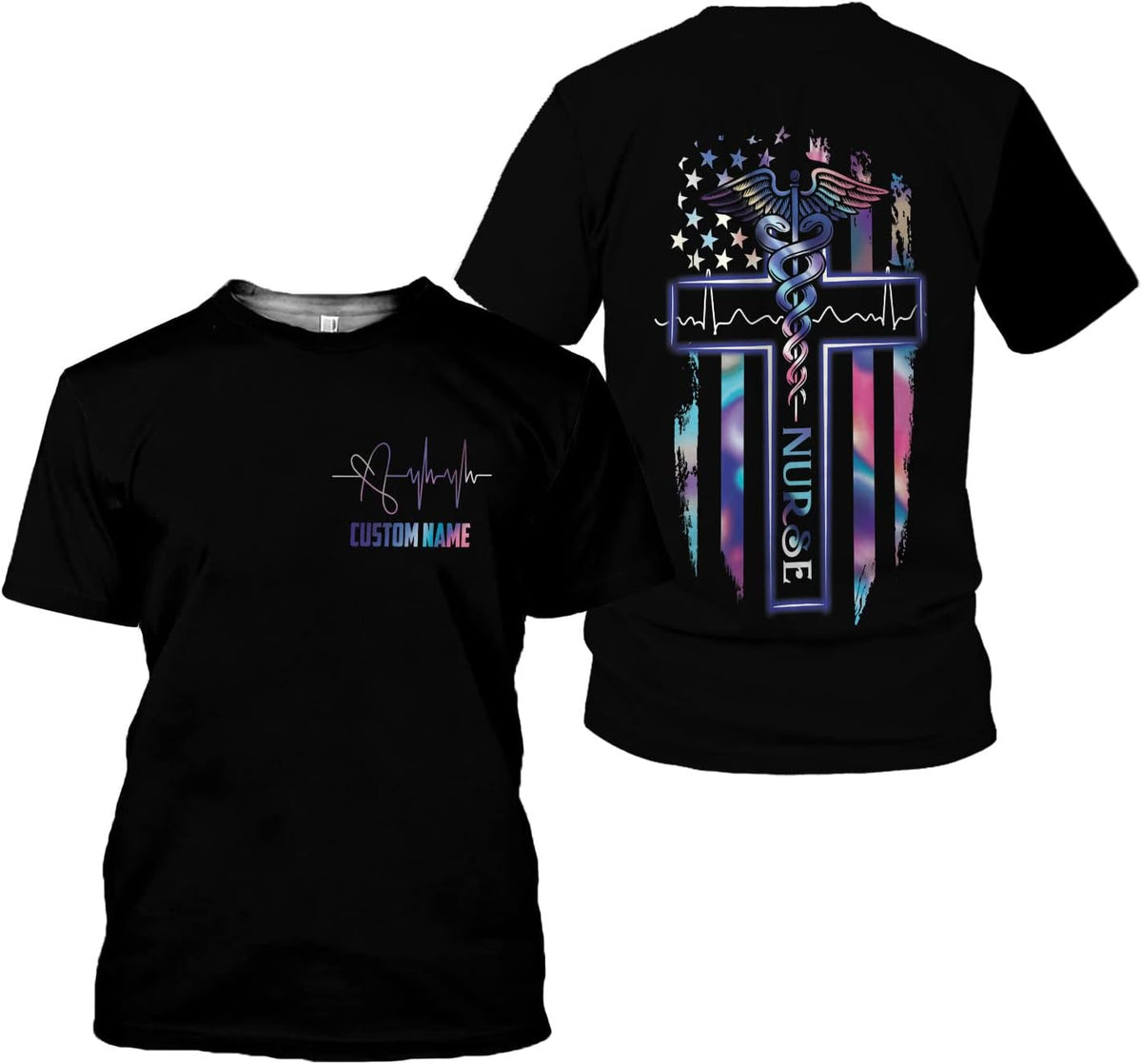 Vybonz Personalized Name Nurse Shirt, Nurse Gifts, Nurse Graduation Gifts, Funny Nurse T-Shirt Gift, Nursing Emergency Shirts