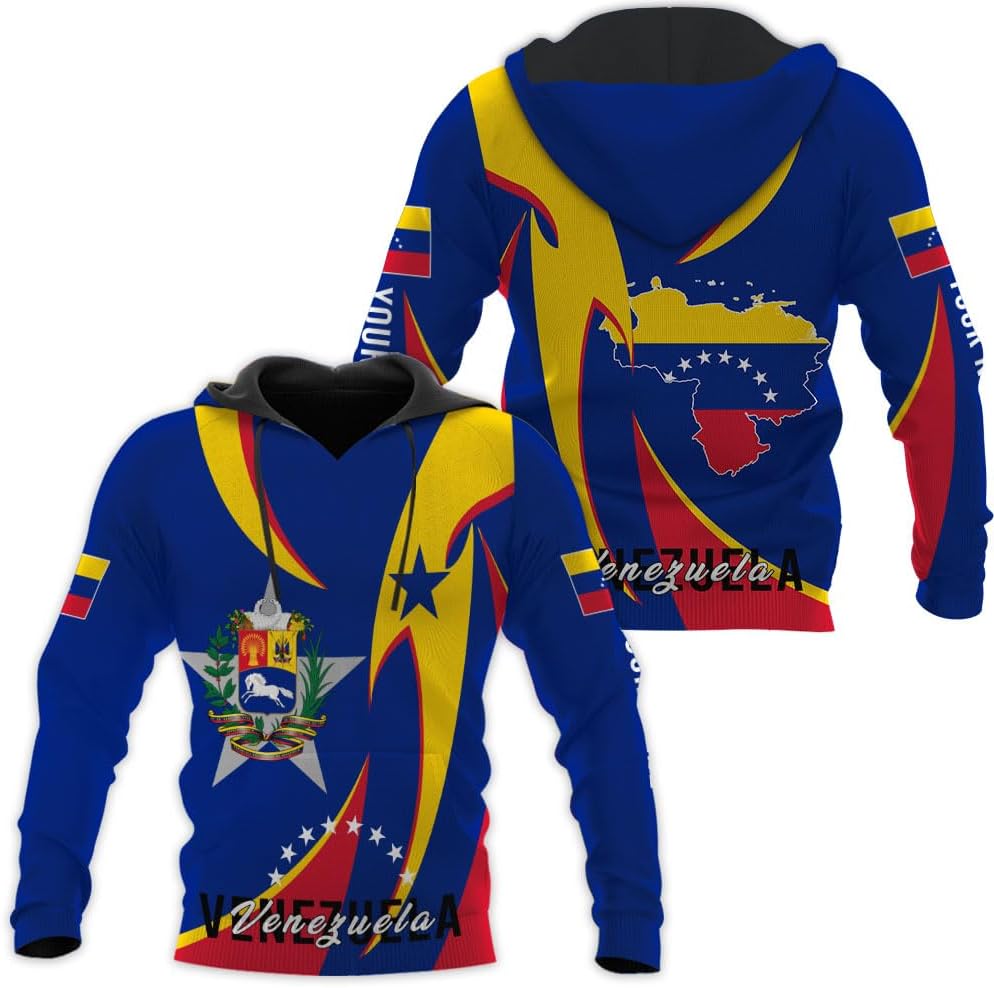 Custom Men's Venezuela Flag & Coat of Arms Hoodie