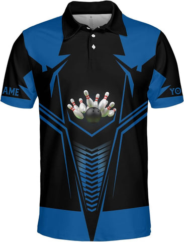 PAgree Personalized Name Bowling Polo for Men and Women 3D, Bowling Polo Shirts for Team Bowling, Bowling Tshirt Gift