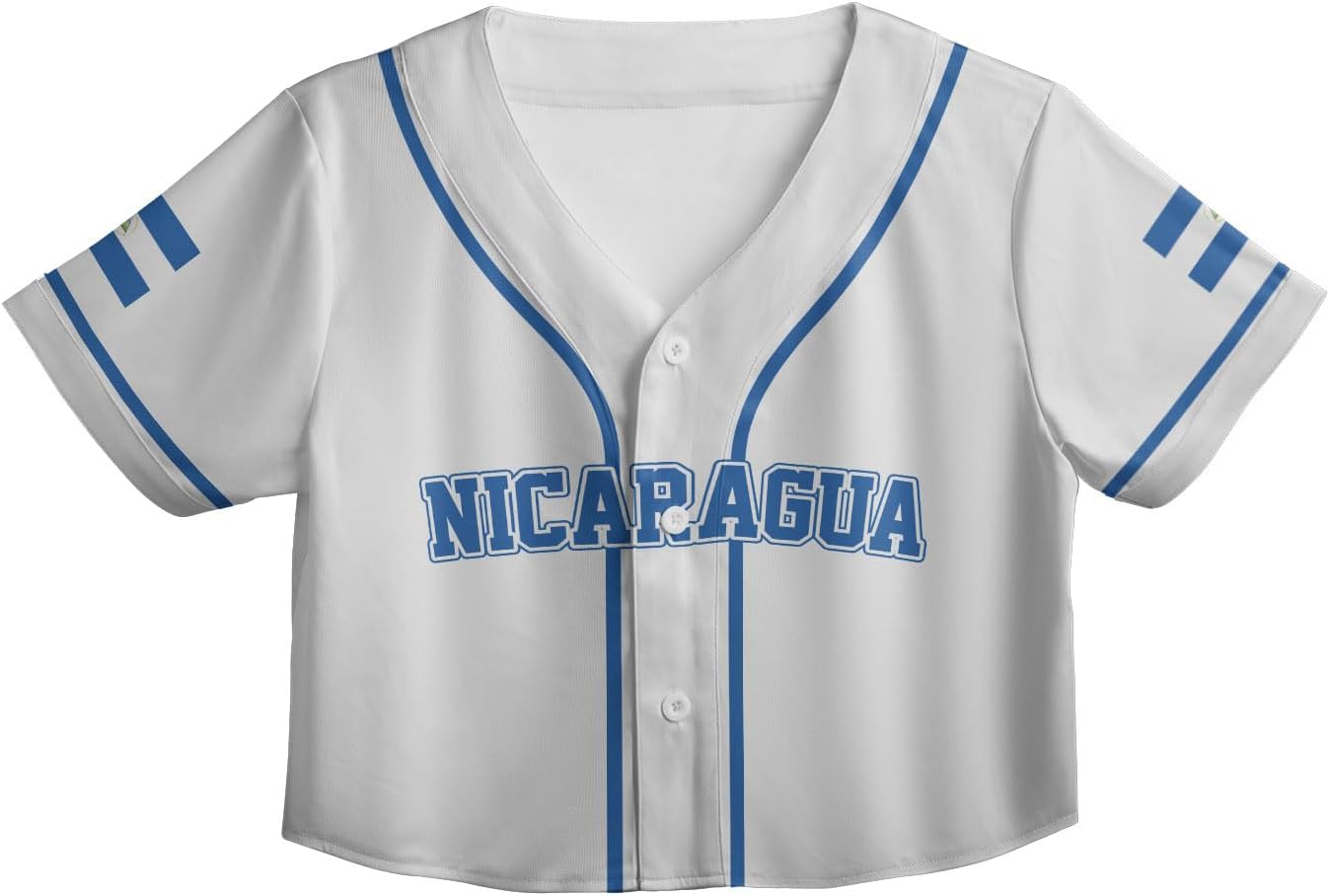 Personalized Nicaragua Baseball Croptop Shirt, Nicaraguan Flag Jersey for Women Jersey Pride