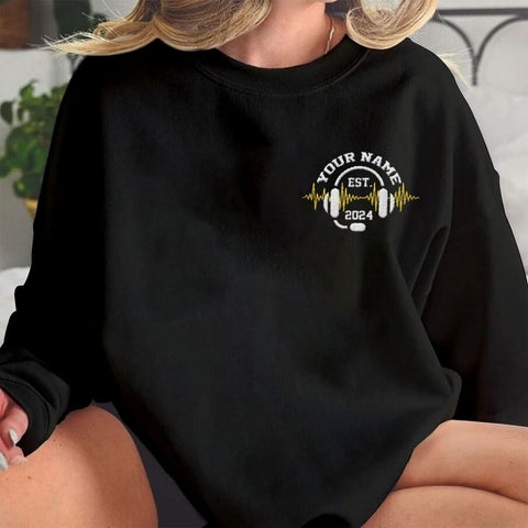 Intenprints Personalized Embroidered Dispatcher Shirt 911 Emergency Services Sweatshirt Thin Gold Line Flag Dispatcher Shirt