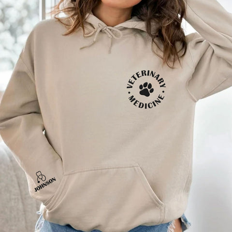 Leeprints Personalized Embroiderd Veterinary Medicine Sweatshirt - Vet Tech Sweater, Veterinarian Gift, Vet Med Staff Gifts