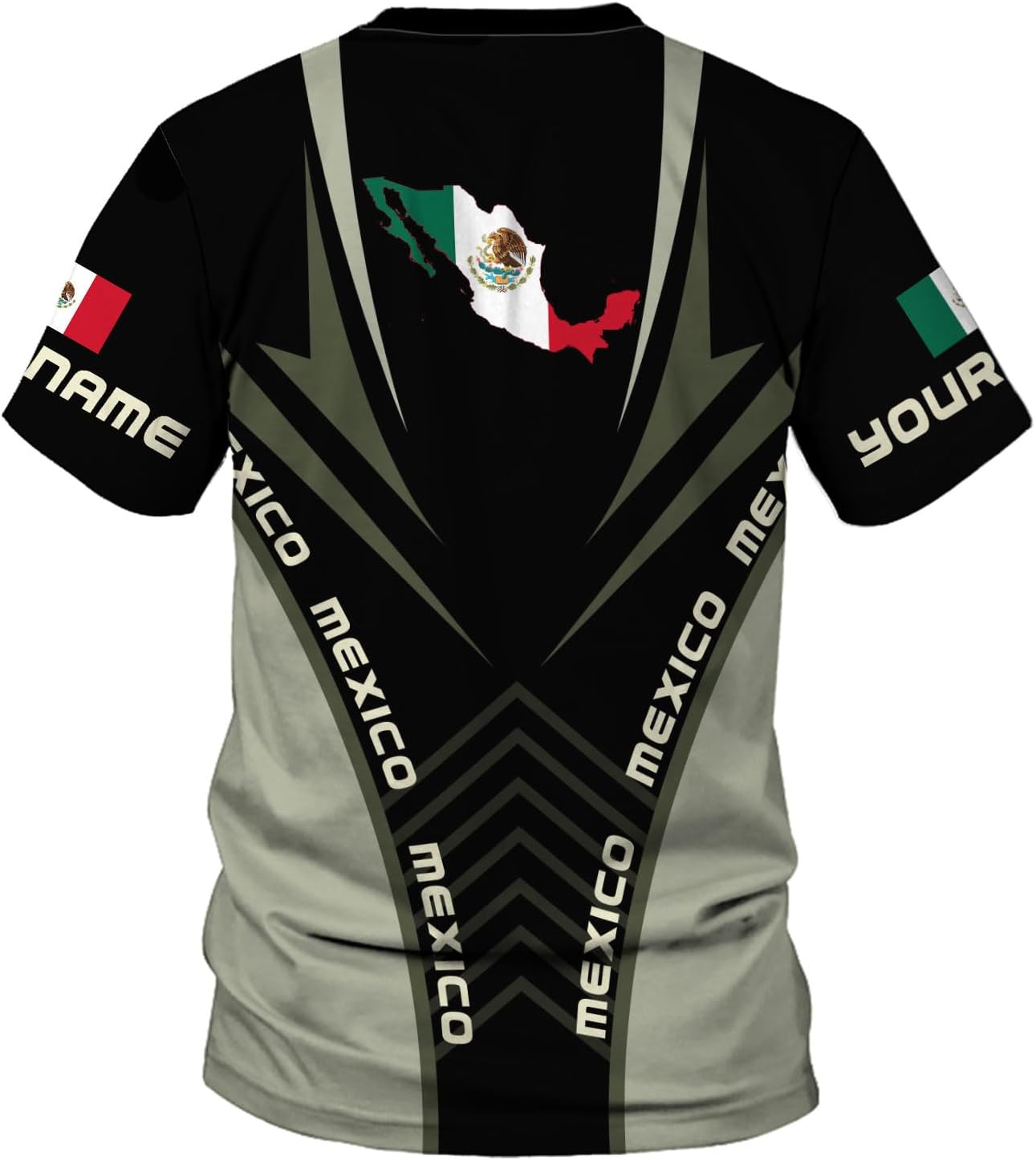 Mostprints Personalized Name Mexican Shirts for Men 3D Customized Mexico Shirts for Men Mexico Shirts for Women Mexico Shirt