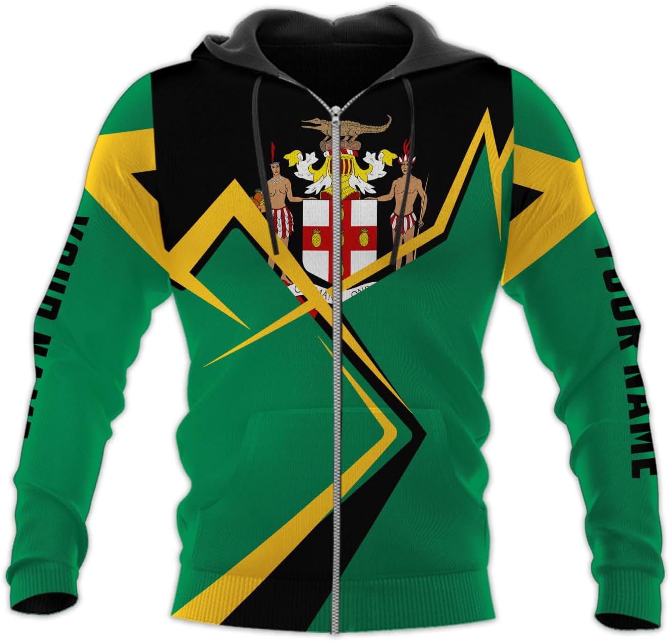 Mostprints Personalized Jamaica Hoodie Camisa Jamaica Hoodies Jamaica Sweaters Shirts Men & Women Jamaican Pride Shirt Gifts