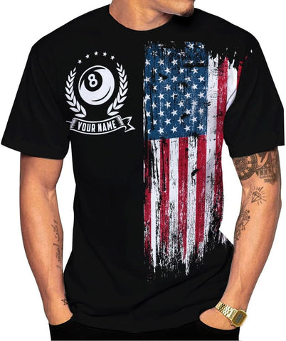 Parvii Personalized Billiards Shirt for Men, 8 Ball Pool Shirt, Billiards Gift
