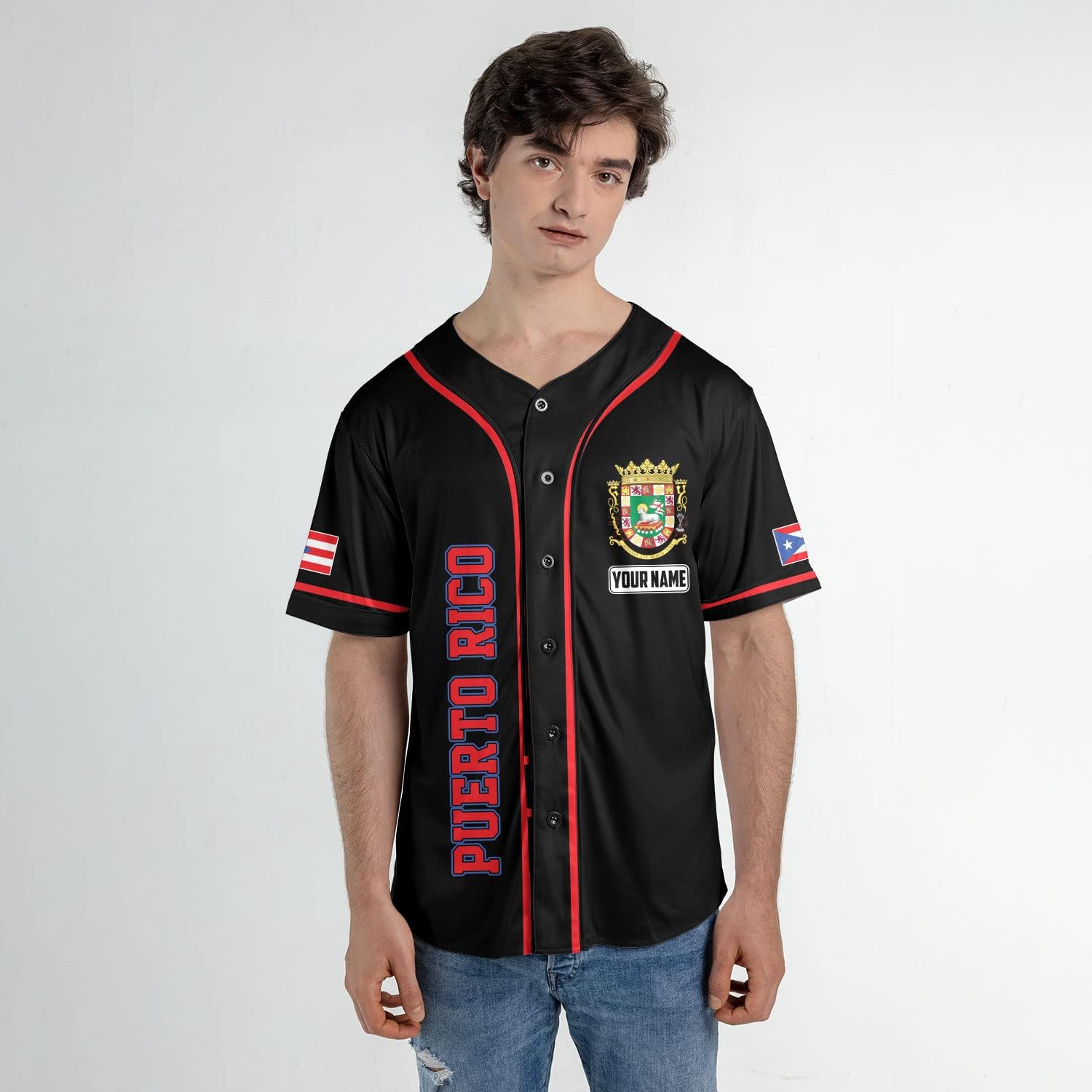 Personalized Puerto Rico Baseball Shirt,Customized Team Name Puerto Rican Baseball Jersey for Men,Women S-5XL
