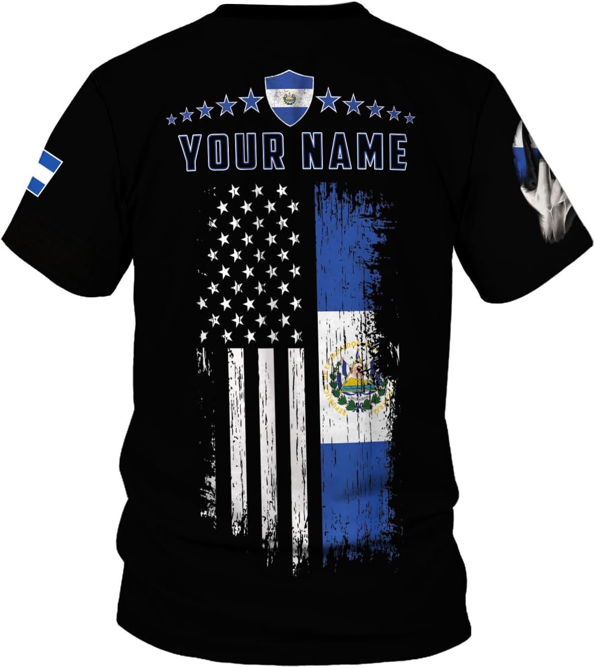 Ligthuy Personalized Name El Salvador Shirt 3D, El Salvador Flag Shirt for Men Women, Unisex T-Shirts S-5XL