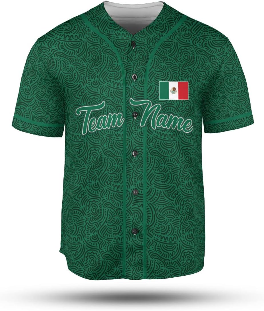 Mostprints Custom Mexico Baseball Jerseys Mexican Eagle & Flag Shirt for Teams, Mexico Shirts for Men & Women Size S-5XL