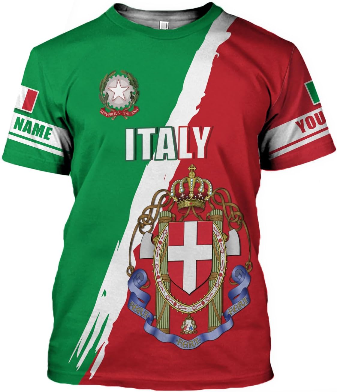 Artparel Personalized Italy Shirt 3D Italia Flag Shirt Italian Flag Shirts Italiano Shirt 3D Italian Shirt Flag for Men Women