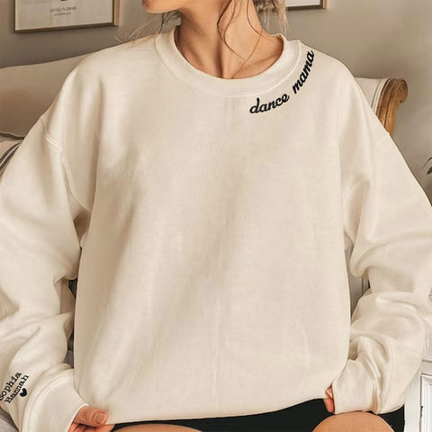 Suseaz Dance Personalized Embroidered Sweatshirt, Funny Dance Mom Mother's Day Sweatshirt, Dancing Mom Clothing,Gifts For Mom