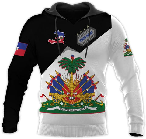 Vybonz Personalized Haiti Zip Hoodie - Men & Women Haitian Pride Coat Of Arms Hoodie