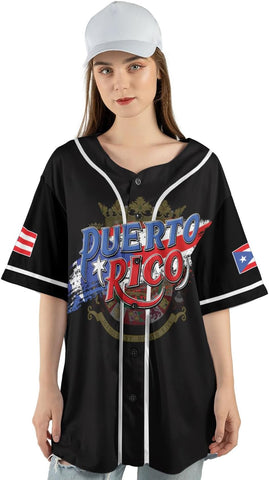Personalized Puerto Rico Baseball Shirt,Customized Team Name Puerto Rican Baseball Jersey for Men,Women S-5XL
